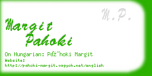 margit pahoki business card